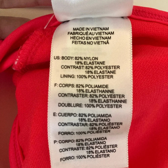 Adidas Bikini Top Cross Back White And Coral Size 16 - Picture 4 of 6